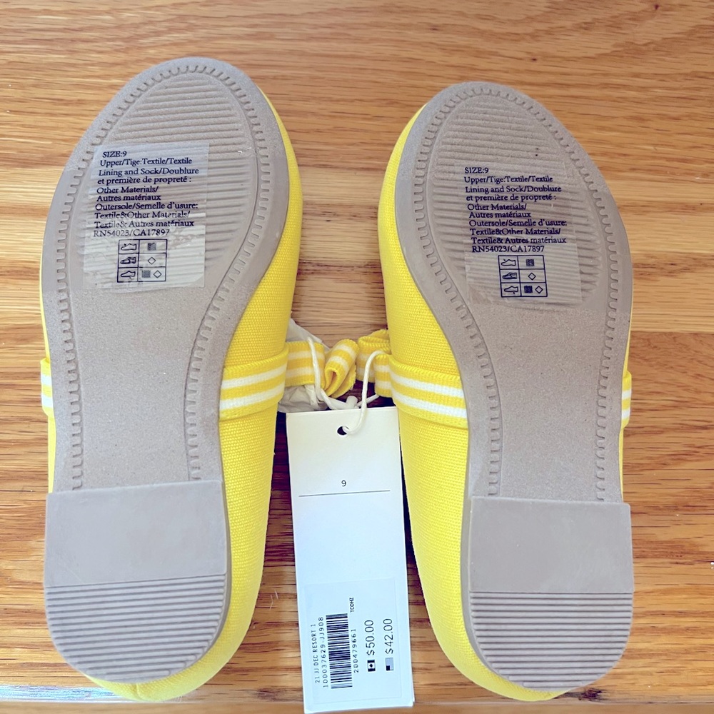 NWT - Janie and Jack Girls Sunny Yellow Flats